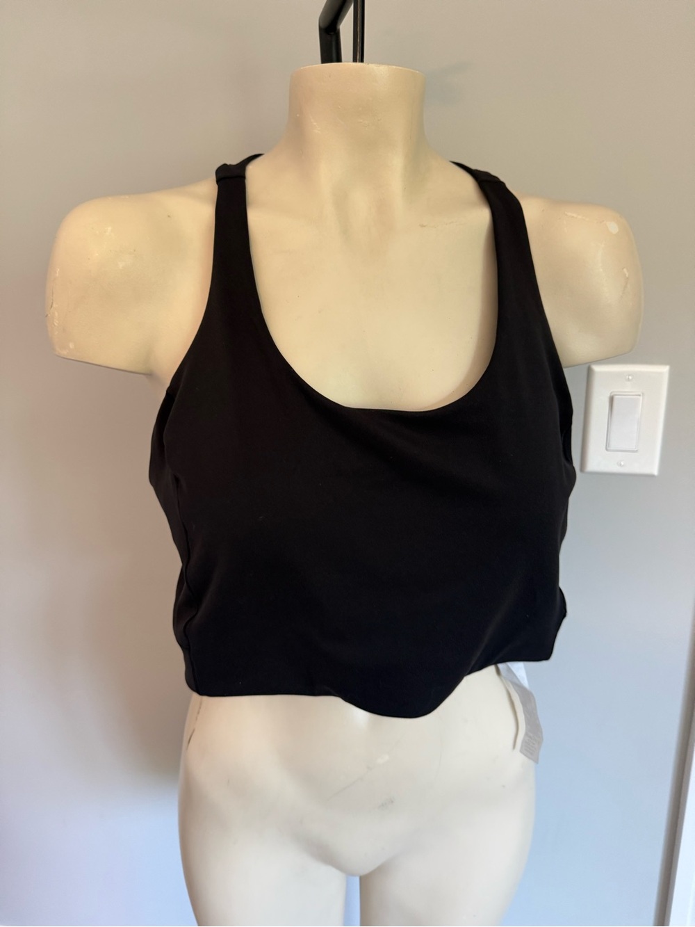 RHONE Black Racerback Crop Tank